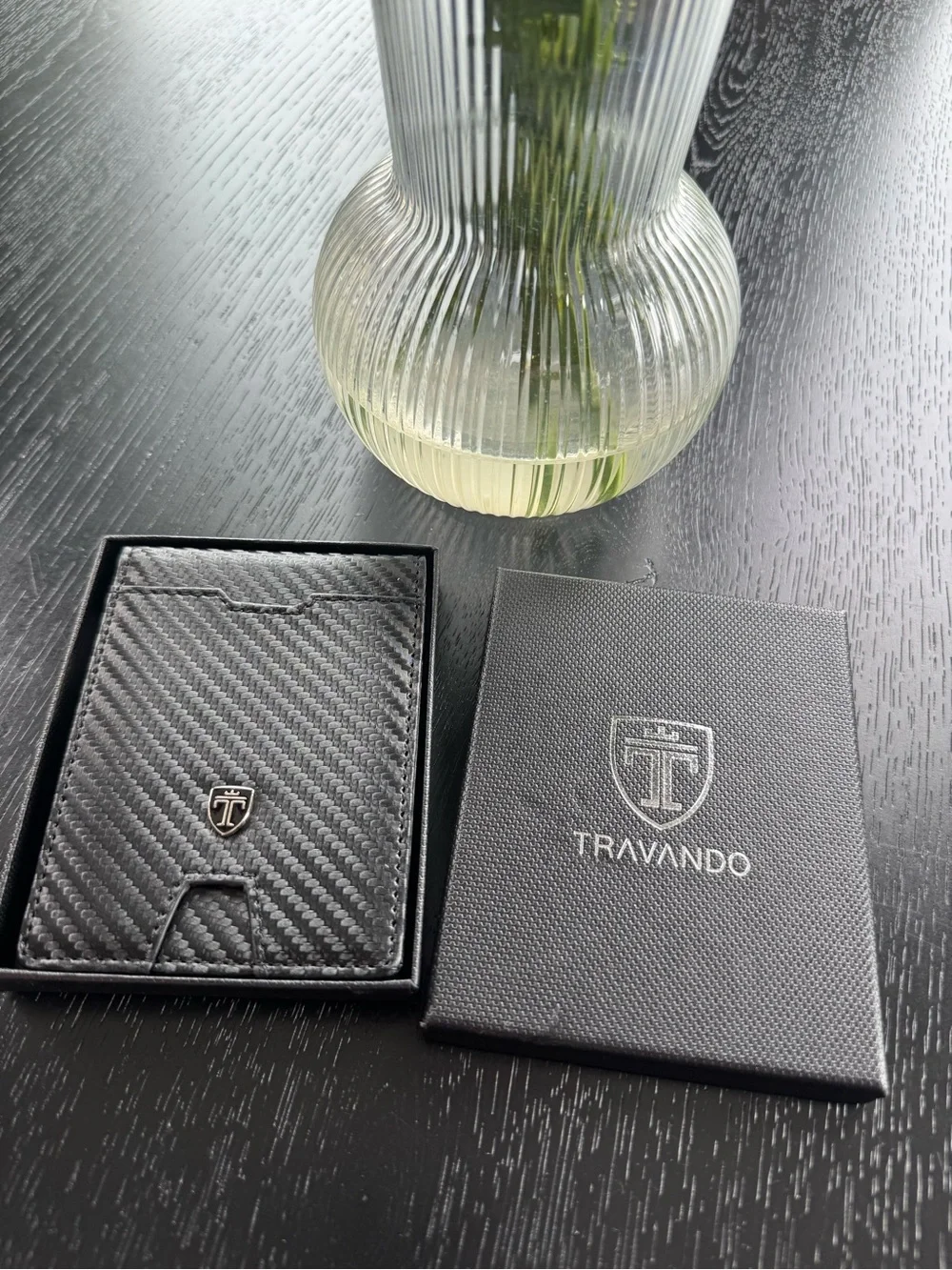 Travando Slim Carbon Fiber Black Card Wallet